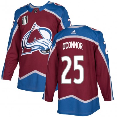 Men's Authentic Colorado Avalanche Logan O'Connor Adidas Burgundy Home 2022 Stanley Cup Final Patch Jersey