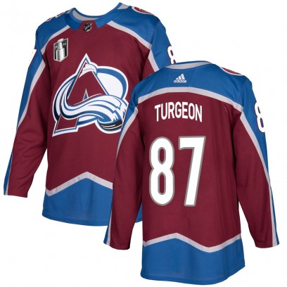 Men's Authentic Colorado Avalanche Pierre Turgeon Adidas Burgundy Home 2022 Stanley Cup Final Patch Jersey