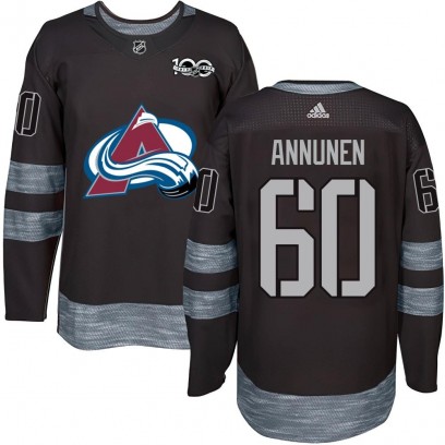 Youth Authentic Colorado Avalanche Justus Annunen 1917-2017 100th Anniversary Jersey - Black
