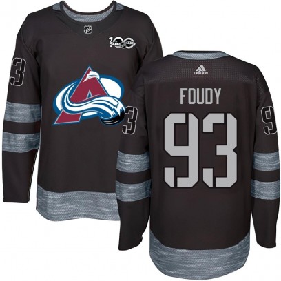 Youth Authentic Colorado Avalanche Jean-Luc Foudy 1917-2017 100th Anniversary Jersey - Black