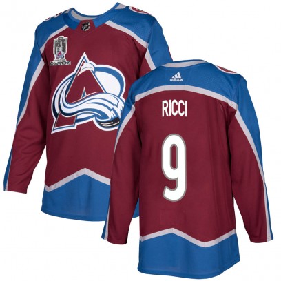 Men's Authentic Colorado Avalanche Mike Ricci Adidas Burgundy Home 2022 Stanley Cup Champions Jersey