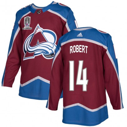 Men's Authentic Colorado Avalanche Rene Robert Adidas Burgundy Home 2022 Stanley Cup Champions Jersey