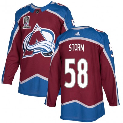 Men's Authentic Colorado Avalanche Ben Storm Adidas Burgundy Home 2022 Stanley Cup Champions Jersey