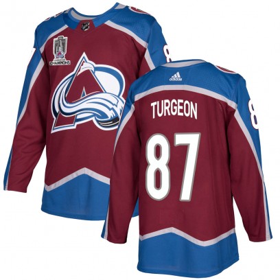 Men's Authentic Colorado Avalanche Pierre Turgeon Adidas Burgundy Home 2022 Stanley Cup Champions Jersey