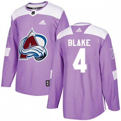 Youth Authentic Colorado Avalanche Rob Blake Adidas Fights Cancer Practice Jersey - Purple