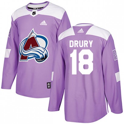 Youth Authentic Colorado Avalanche Chris Drury Adidas Fights Cancer Practice Jersey - Purple
