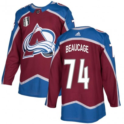 Youth Authentic Colorado Avalanche Alex Beaucage Adidas Burgundy Home 2022 Stanley Cup Final Patch Jersey