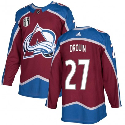 Youth Authentic Colorado Avalanche Jonathan Drouin Adidas Burgundy Home 2022 Stanley Cup Final Patch Jersey