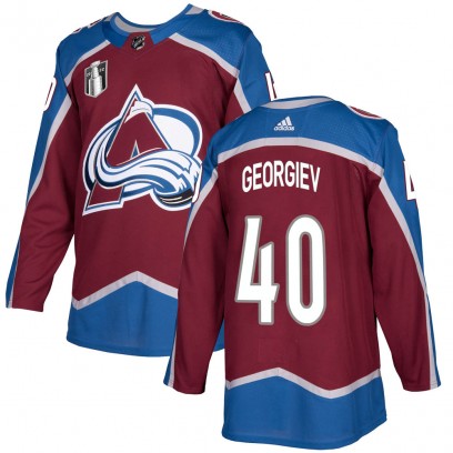 Youth Authentic Colorado Avalanche Alexandar Georgiev Adidas Burgundy Home 2022 Stanley Cup Final Patch Jersey
