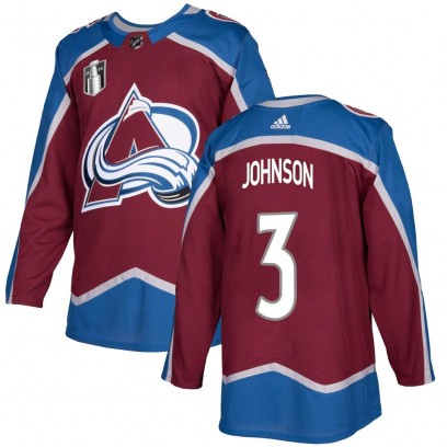Youth Authentic Colorado Avalanche Jack Johnson Adidas Burgundy Home 2022 Stanley Cup Final Patch Jersey