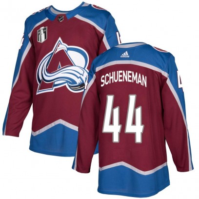 Youth Authentic Colorado Avalanche Corey Schueneman Adidas Burgundy Home 2022 Stanley Cup Final Patch Jersey