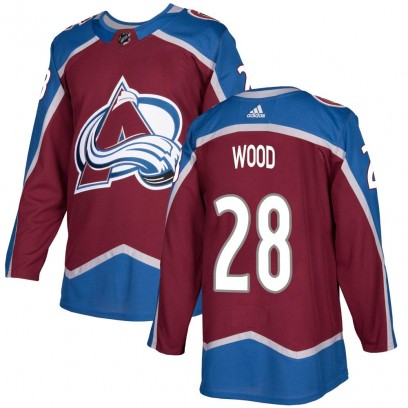 Men's Authentic Colorado Avalanche Miles Wood Adidas Burgundy Home Jersey