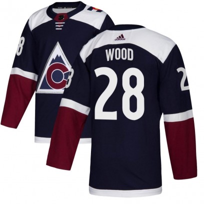 Youth Authentic Colorado Avalanche Miles Wood Adidas Alternate Jersey - Navy