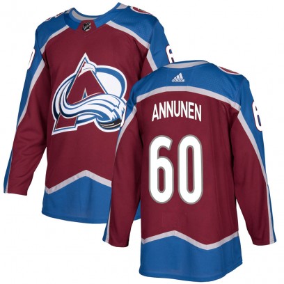 Youth Authentic Colorado Avalanche Justus Annunen Adidas Burgundy Home Jersey