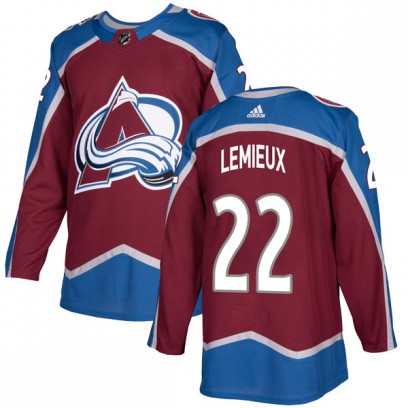 Youth Authentic Colorado Avalanche Claude Lemieux Adidas Burgundy Home Jersey