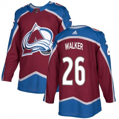 Youth Authentic Colorado Avalanche Sean Walker Adidas Burgundy Home Jersey