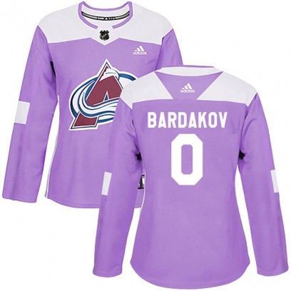 Women's Authentic Colorado Avalanche Zakhar Bardakov Adidas Fights Cancer Practice Jersey - Purple