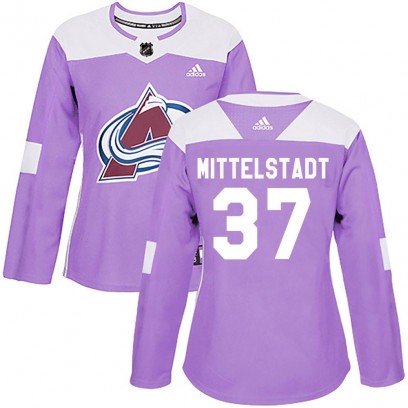 Women's Authentic Colorado Avalanche Casey Mittelstadt Adidas Fights Cancer Practice Jersey - Purple