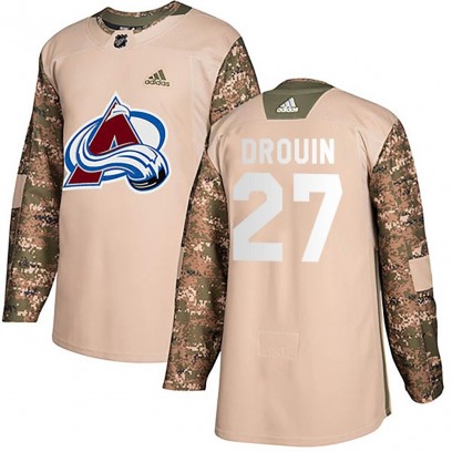 Youth Authentic Colorado Avalanche Jonathan Drouin Adidas Veterans Day Practice Jersey - Camo