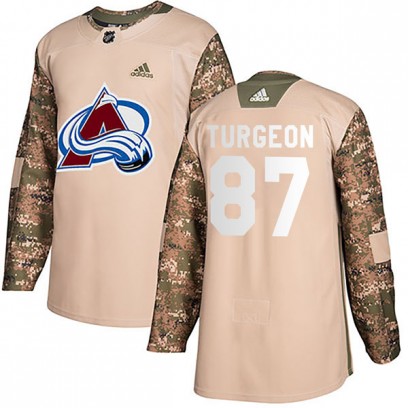 Youth Authentic Colorado Avalanche Pierre Turgeon Adidas Veterans Day Practice Jersey - Camo