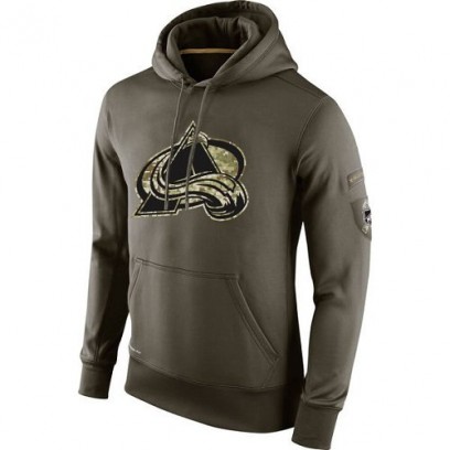 Men's Colorado Avalanche Nike Salute To Service KO Performance Hoodie - Olive